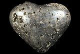 Polished Pyrite Heart - Peru #66498-1
